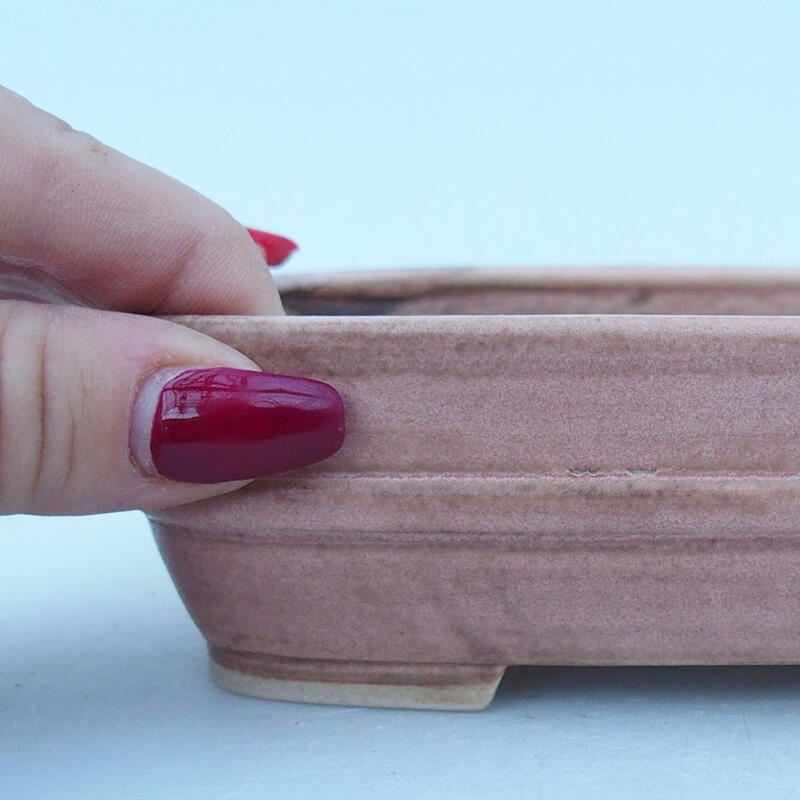 Bonsaischale aus Keramik 14 x 11,5 x 4,5 cm, rosa