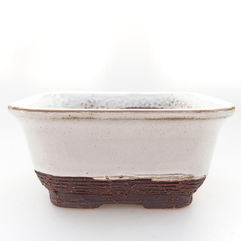 Bonsaischale aus Keramik 14 x 12,5 x 7 cm, Farbe weiß