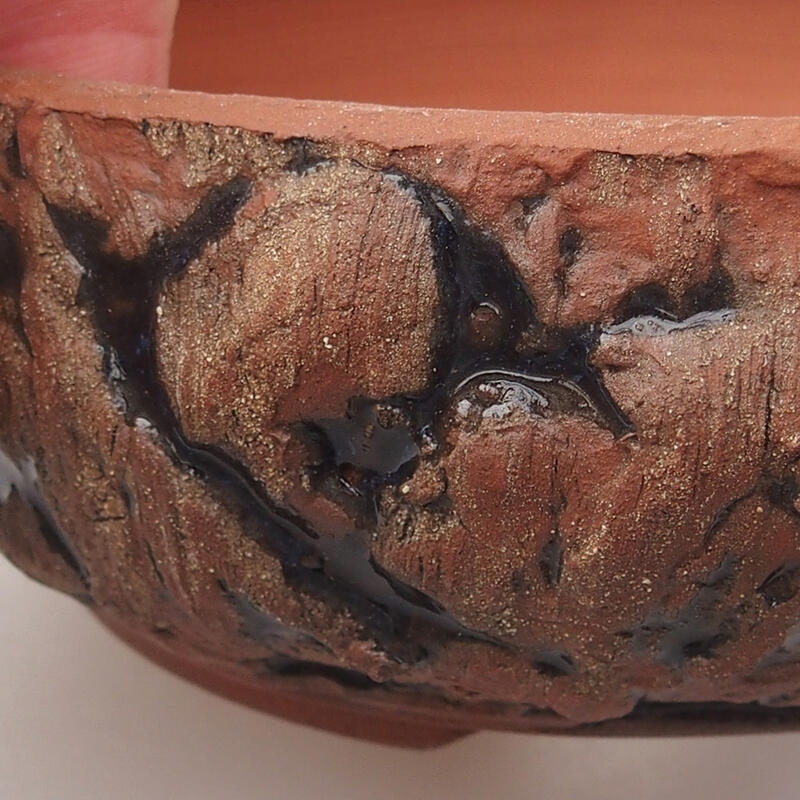 Bonsaischale aus Keramik 14 x 14 x 4,5 cm, braun