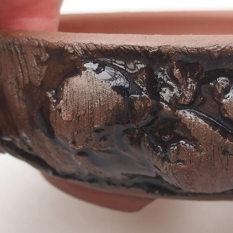 Bonsaischale aus Keramik 14 x 14 x 4 cm, braun