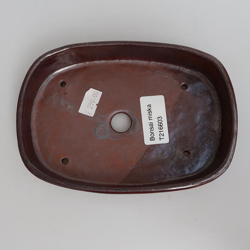 Bonsaischale aus Keramik 15,5 x 11 x 3 cm, braun