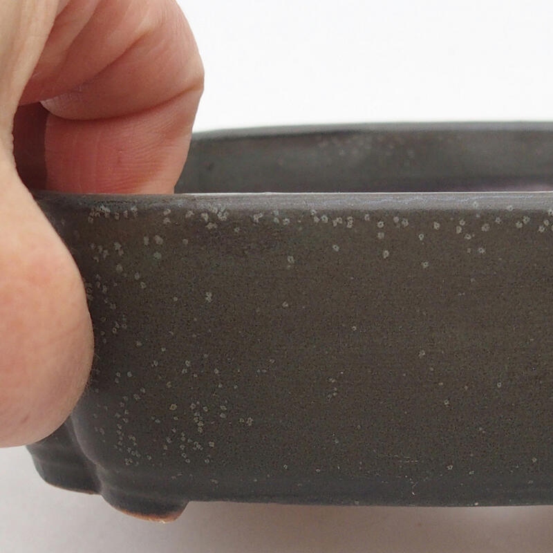 Bonsaischale aus Keramik 15,5 x 11 x 4 cm, grau