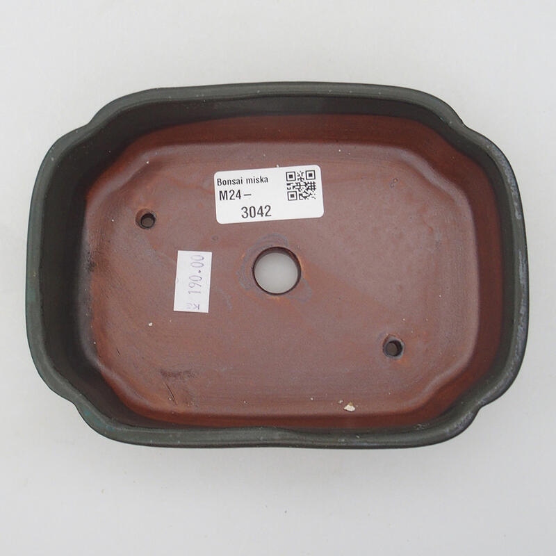 Bonsaischale aus Keramik 15,5 x 11 x 4 cm, grau