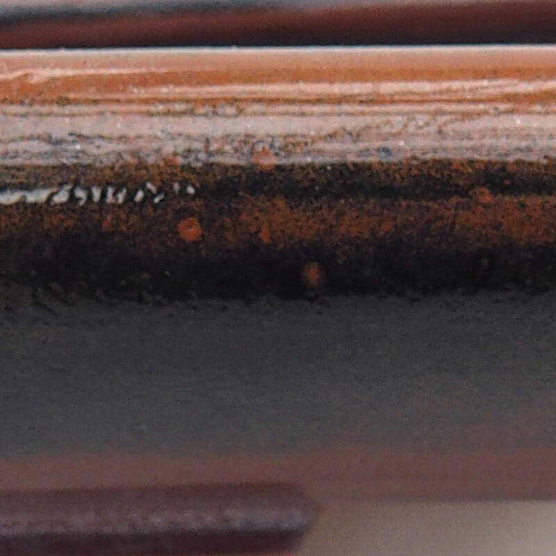 Bonsaischale aus Keramik 15,5 x 12,5 x 3 cm, Farbe braun-schwarz