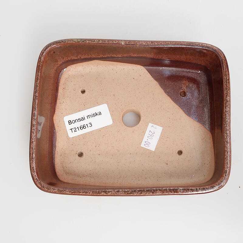 Bonsaischale aus Keramik 15 x 12 x 4,5 cm, braun