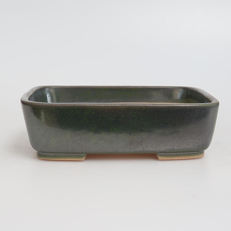 Bonsaischale aus Keramik 15 x 12 x 4,5 cm, grün