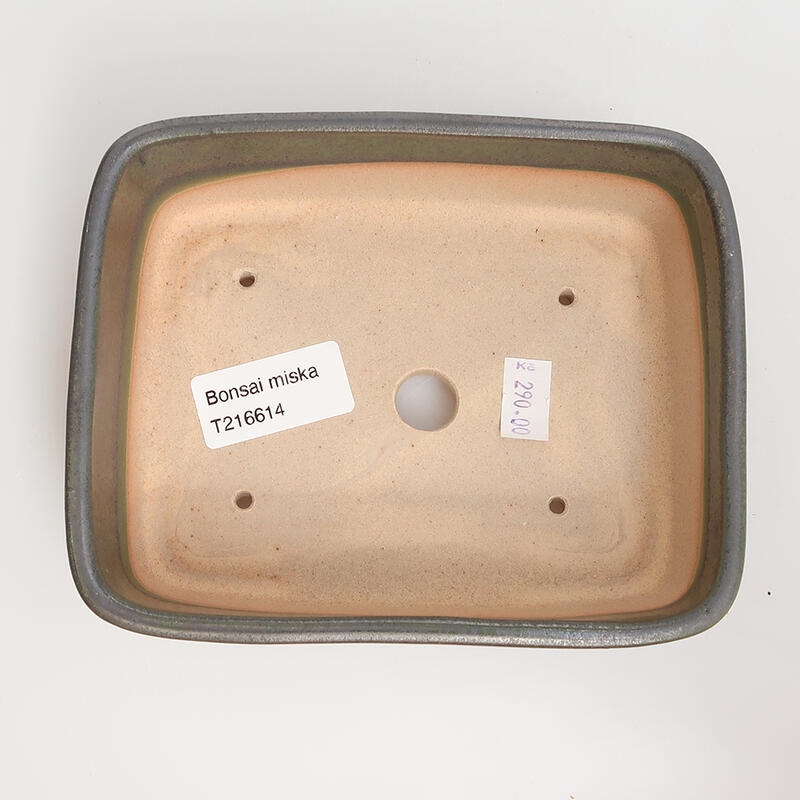 Bonsaischale aus Keramik 15 x 12 x 4,5 cm, grün