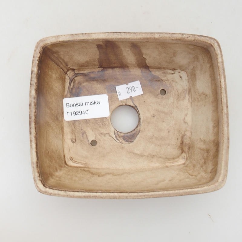 Bonsaischale aus Keramik 15 x 12 x 5 cm, beige-braun