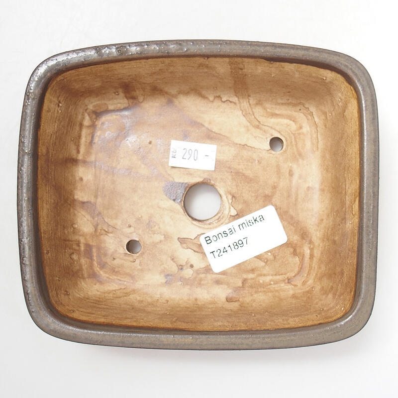 Bonsaischale aus Keramik 15 x 13 x 5 cm, braun