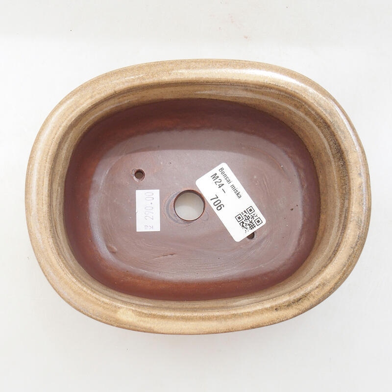 Bonsaischale aus Keramik 16 x 12,5 x 6 cm, Farbe beige
