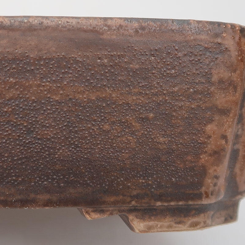 Bonsaischale aus Keramik 17,5 x 14,5 x 5,5 cm, braun