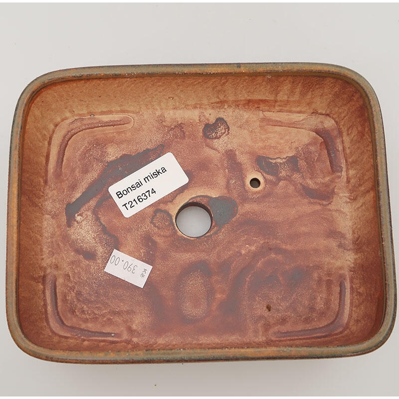 Bonsaischale aus Keramik 17,5 x 14 x 4,5 cm, braun