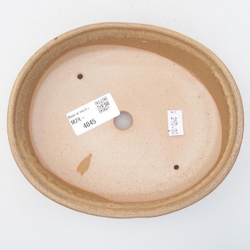 Bonsaischale aus Keramik 17,5 x 14 x 4 cm, Farbe beige