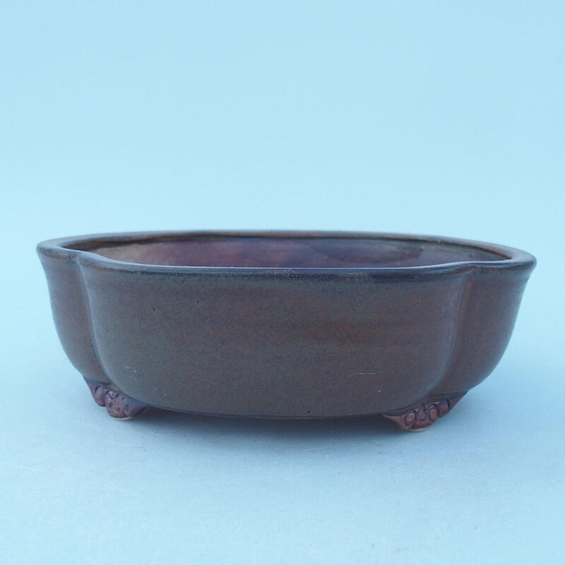 Bonsaischale aus Keramik 17,5 x 15 x 5,5 cm, braun