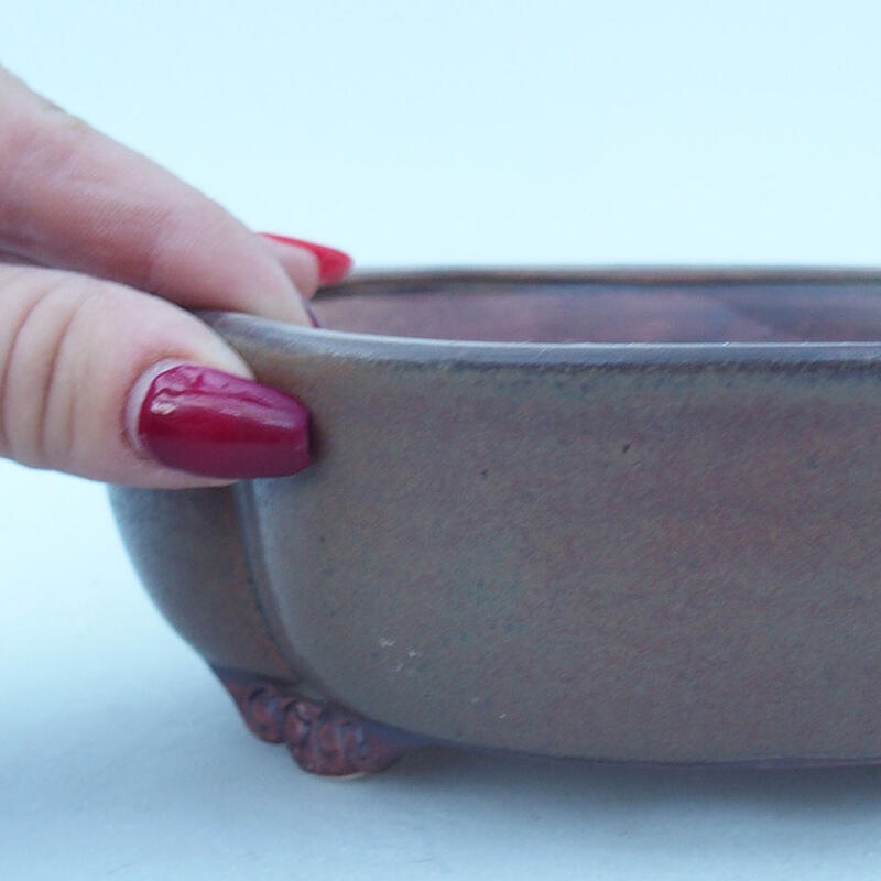 Bonsaischale aus Keramik 17,5 x 15 x 5,5 cm, braun