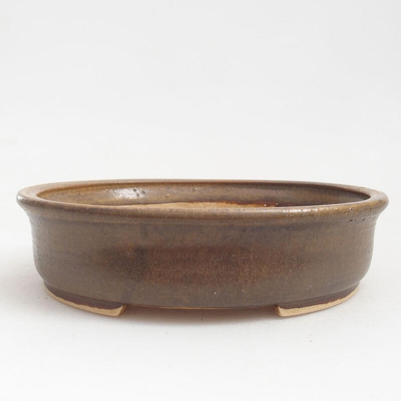 Bonsaischale aus Keramik 17,5 x 16 x 4,5 cm, braun