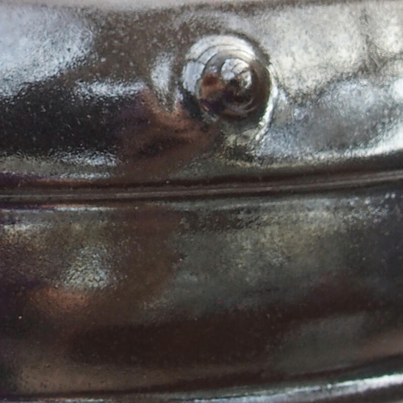 Bonsaischale aus Keramik 17,5 x 17,5 x 6 cm, metallfarben