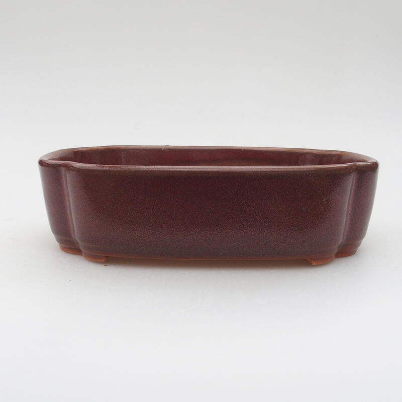 Bonsaischale aus Keramik 18,5 x 13,5 x 5 cm, braun