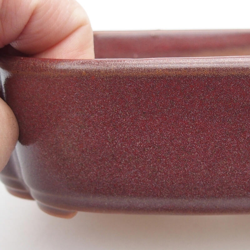 Bonsaischale aus Keramik 18,5 x 13,5 x 5 cm, braun