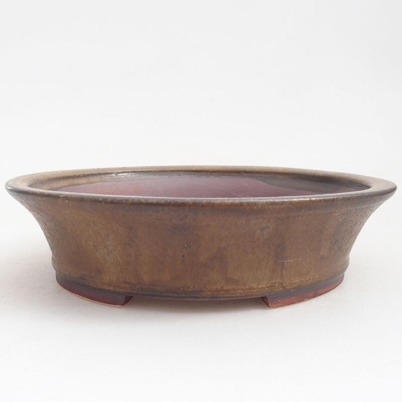 Bonsaischale aus Keramik 18,5 x 17 x 4,5 cm, braun
