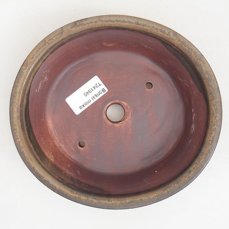 Bonsaischale aus Keramik 18,5 x 17 x 4,5 cm, braun