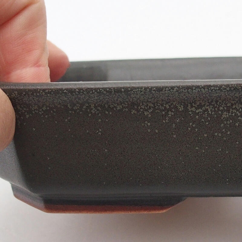 Bonsaischale aus Keramik 18 x 13,5 x 4 cm, grau