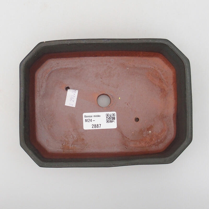 Bonsaischale aus Keramik 18 x 13,5 x 4 cm, grau