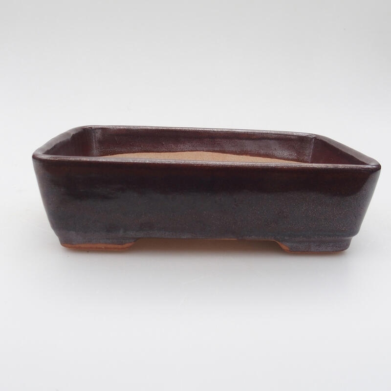 Bonsaischale aus Keramik 18 x 13 x 4,5 cm, braun