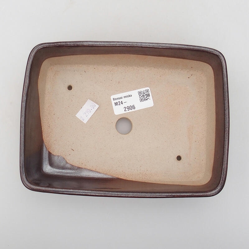 Bonsaischale aus Keramik 18 x 13 x 4,5 cm, braun