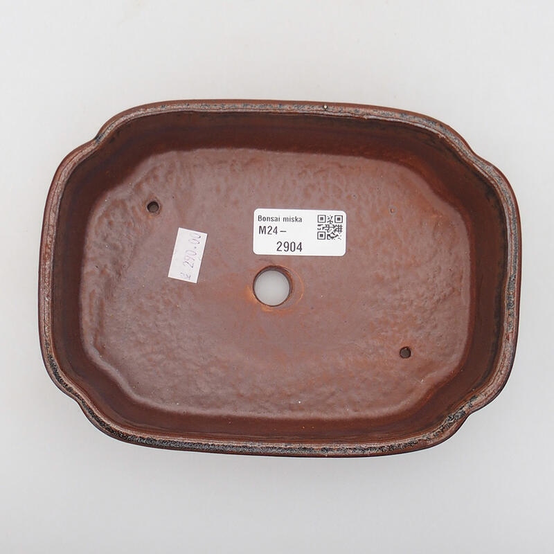 Bonsaischale aus Keramik 18 x 13 x 5 cm, Farbe braun-schwarz