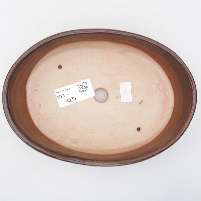 Bonsaischale aus Keramik 19 x 13,5 x 4,5 cm, braun