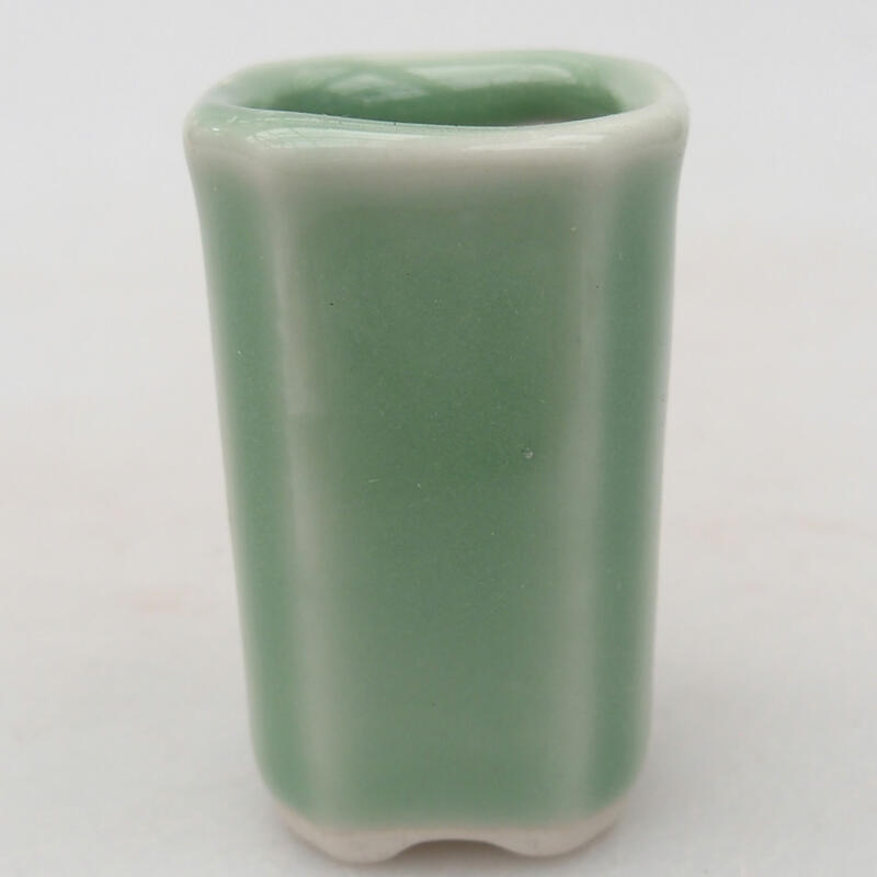 Keramik-Bonsai-Schale, 2,5 × 2,5 × 4,5 cm, Farbe: grün