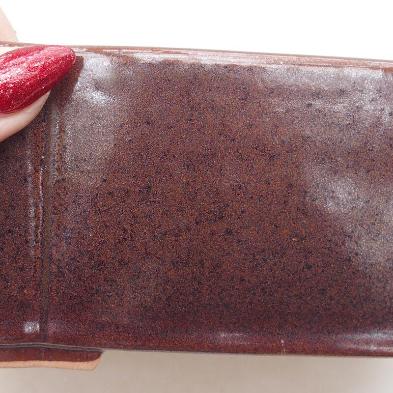 Bonsaischale aus Keramik 20,5 x 17,5 x 7 cm, braun