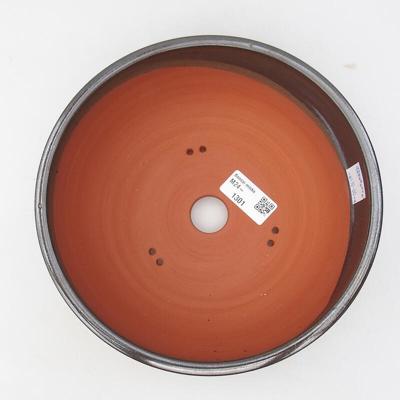 Bonsaischale aus Keramik 20,5 x 20,5 x 6,5 cm, metallfarben