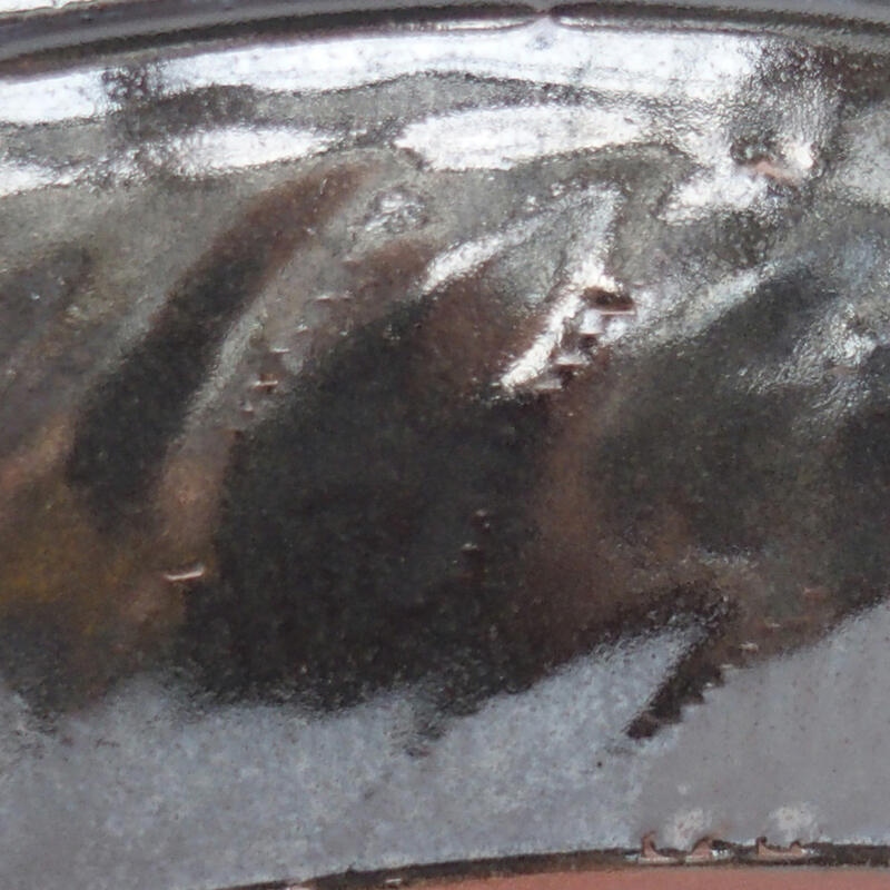 Bonsaischale aus Keramik 20,5 x 20,5 x 6,5 cm, metallfarben