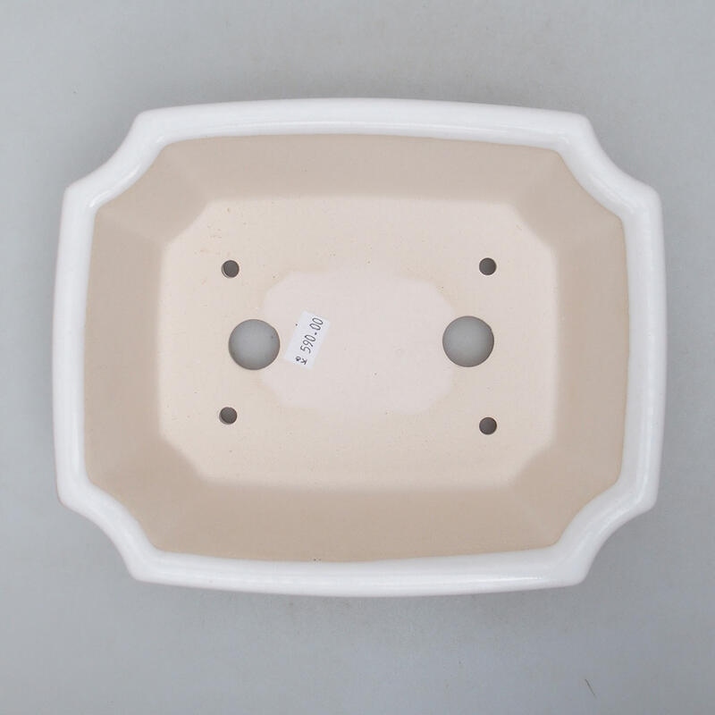 Bonsaischale aus Keramik 22 x 18 x 7 cm, weiß