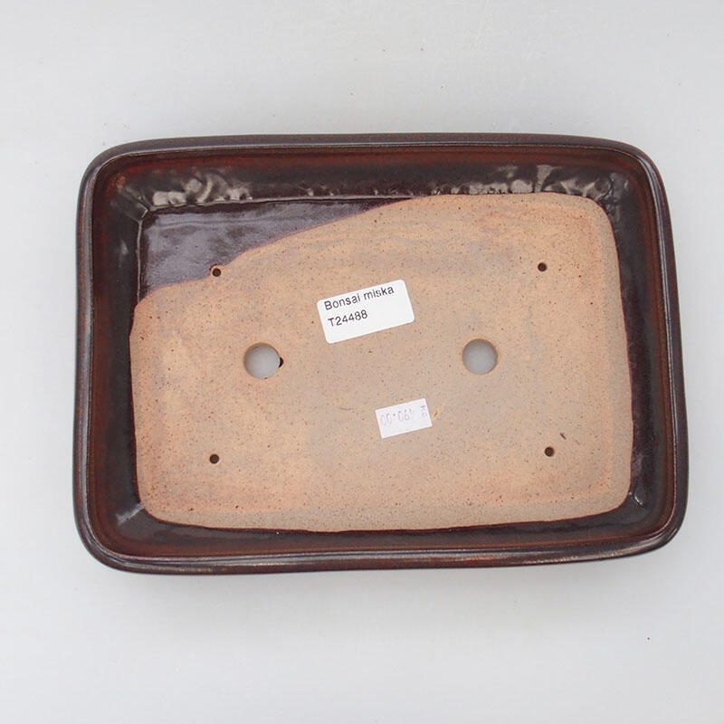 Bonsaischale aus Keramik 23,5 x 17 x 4 cm, braun