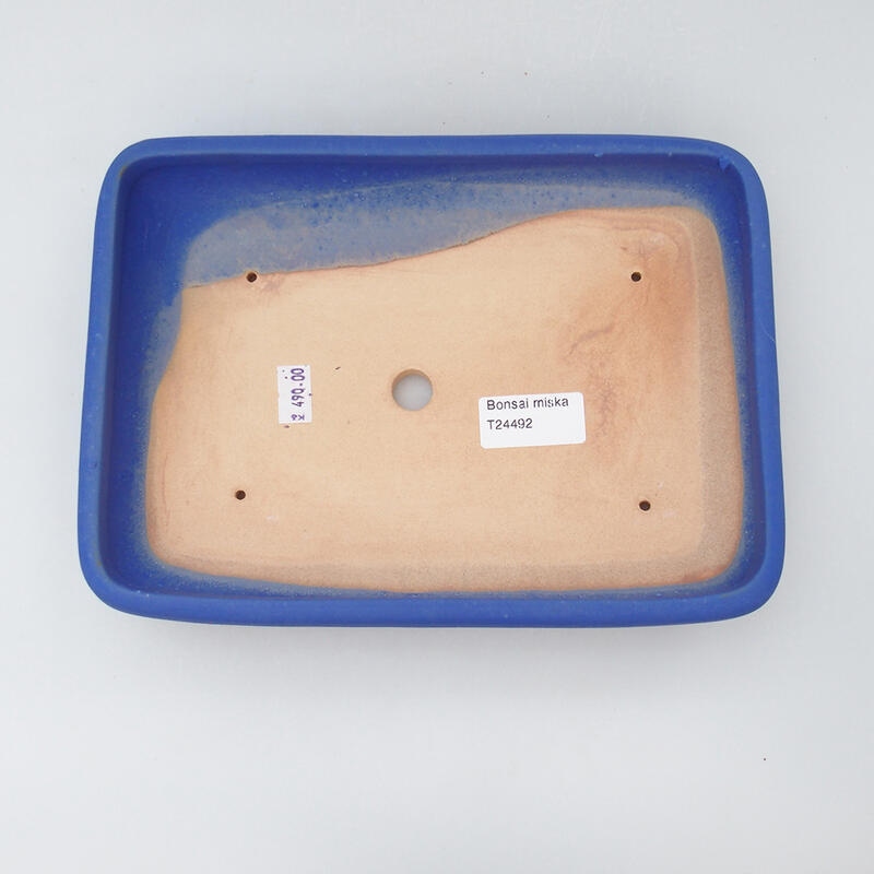 Bonsaischale aus Keramik 23,5 x 17 x 4 cm, Farbe blau