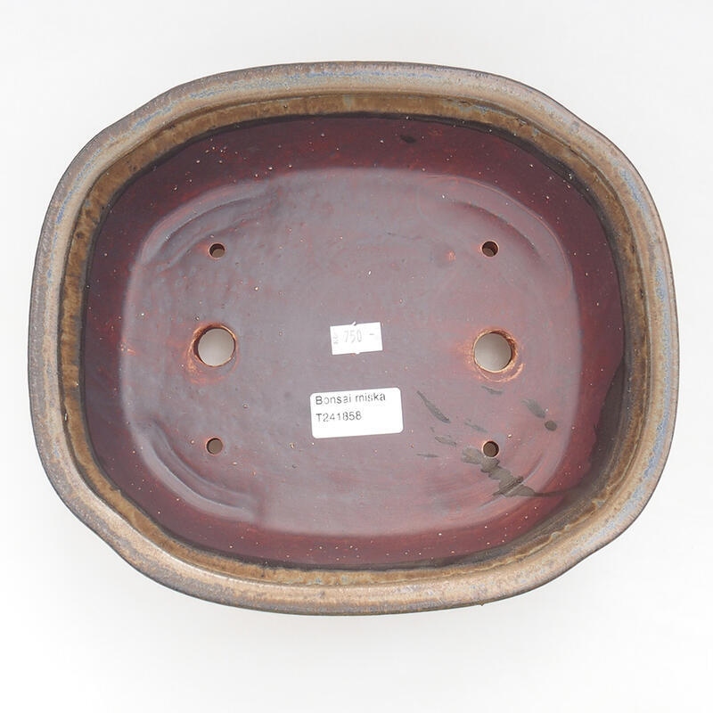 Bonsaischale aus Keramik 25,5 x 22 x 7,5 cm, braun