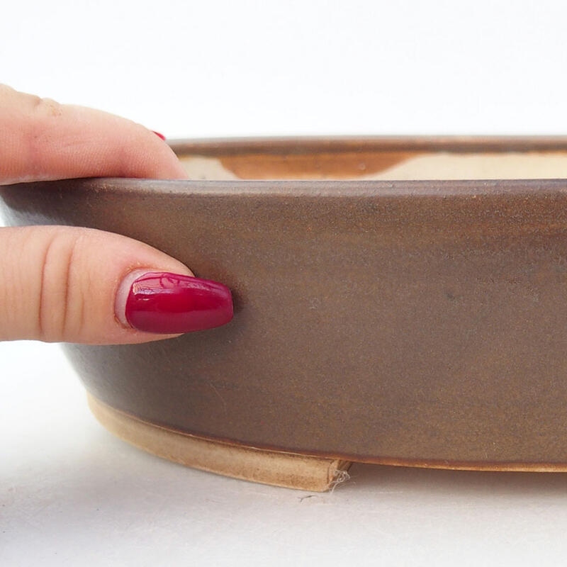Bonsaischale aus Keramik 28 x 25 x 6 cm, braun