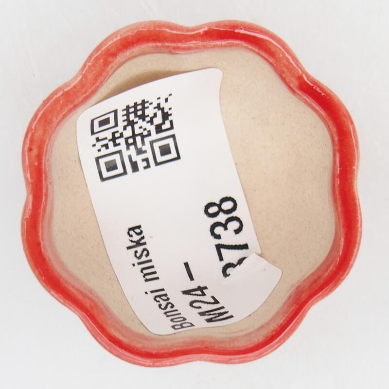 Bonsaischale aus Keramik 3,5 x 3,5 x 2 cm, Farbe rot