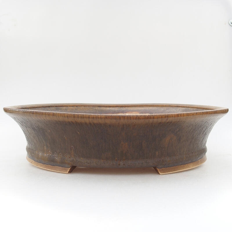 Bonsaischale aus Keramik 32 x 29 x 7,5 cm, braun