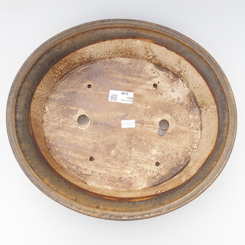 Bonsaischale aus Keramik 32 x 29 x 7,5 cm, braun