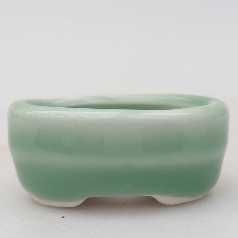 Keramik-Bonsai-Schale, 4,5 × 3 × 2 cm, Farbe: grün