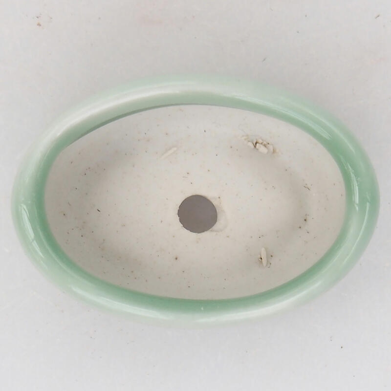 Keramik-Bonsai-Schale, 4,5 × 3 × 2 cm, Farbe: grün