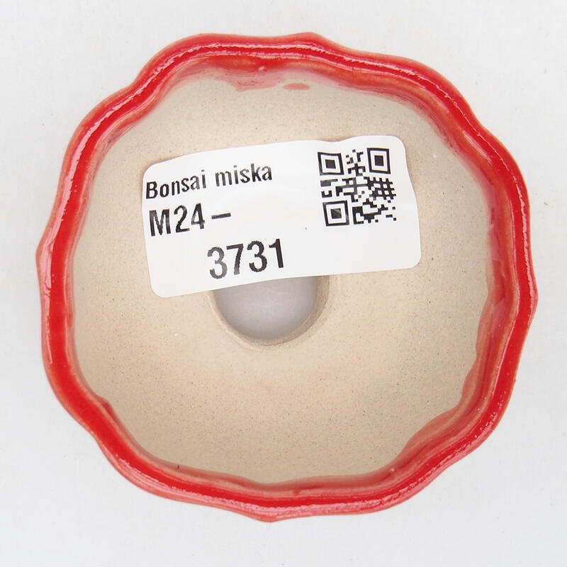 Bonsaischale aus Keramik 5,5 x 5,5 x 3 cm, Farbe rot