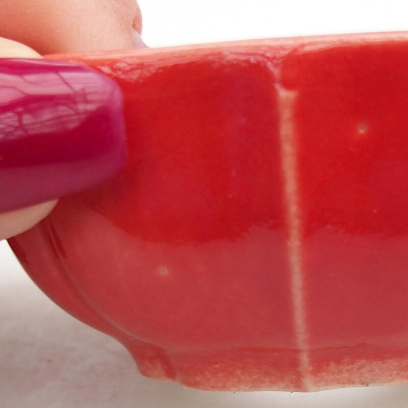 Bonsaischale aus Keramik 5,5 x 5,5 x 3 cm, Farbe rot