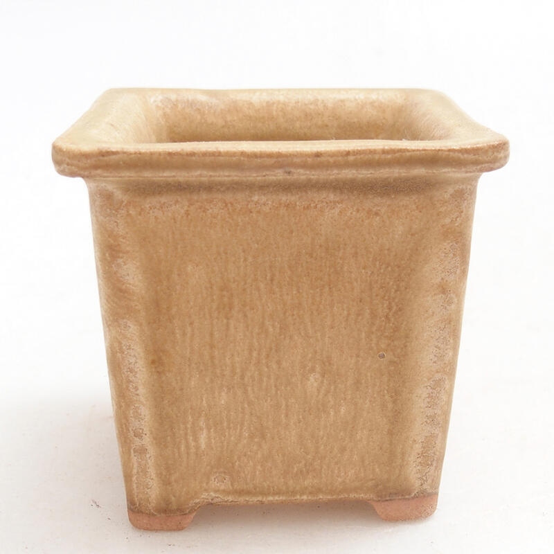 Bonsaischale aus Keramik 5,5 x 5,5 x 5 cm, Farbe beige