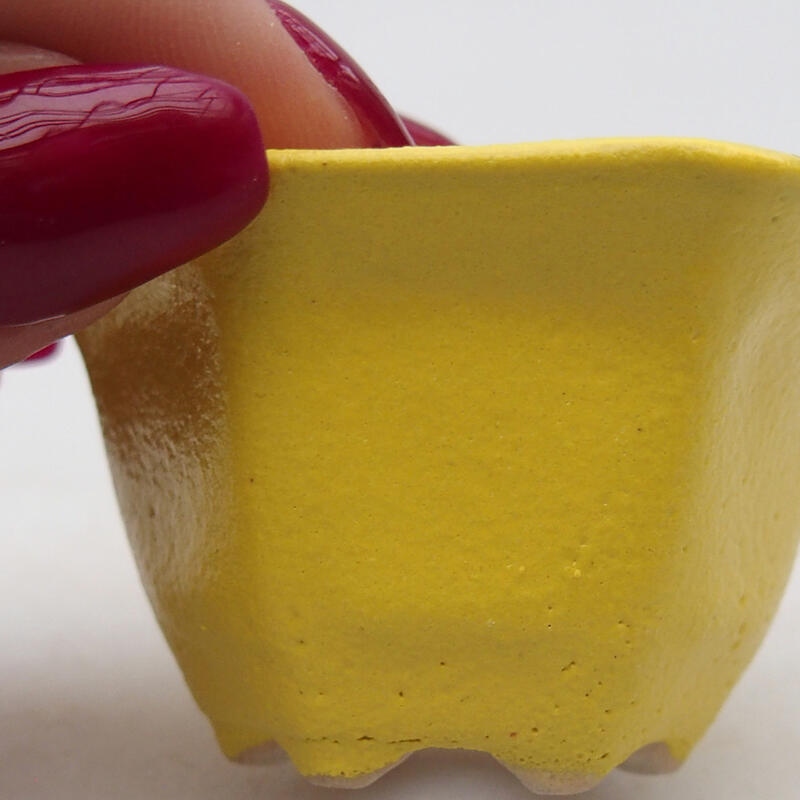 Bonsaischale aus Keramik 5,5 x 5 x 3 cm, gelb
