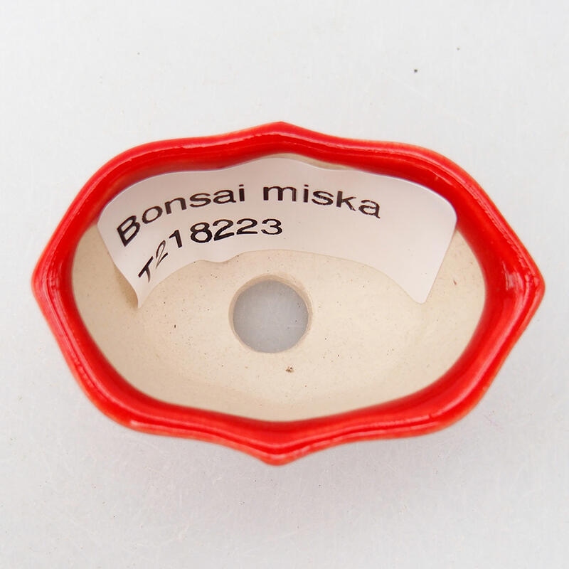 Bonsaischale aus Keramik 5 x 3 x 2,5 cm, Farbe rot